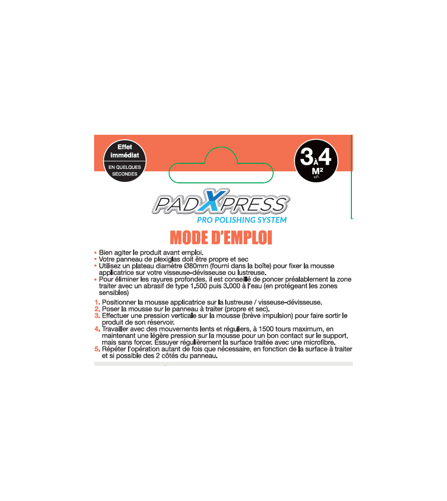 Kit De Rénovation PadXpress Pour Visières Moto (bulles Et Vissières) - Plateau 80 Mm - Pour Plexiglass/polycarbonate - Élimine Rayures Et Oxydation