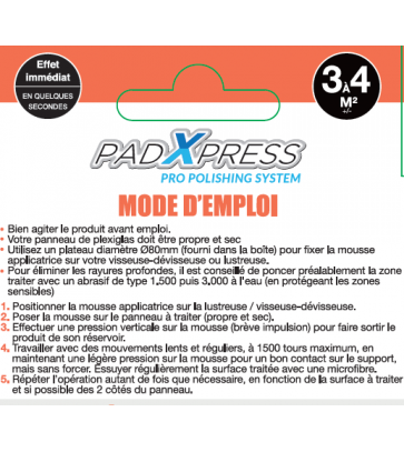 Kit De Rénovation PadXpress Pour Visières Et Bulles Moto - Plateau 80mm - Élimine Rayures Et Oxydation